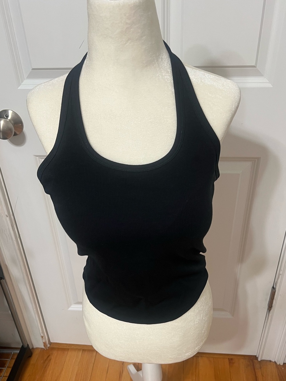 Uniqlo Black Ribbed Halter Tank Top